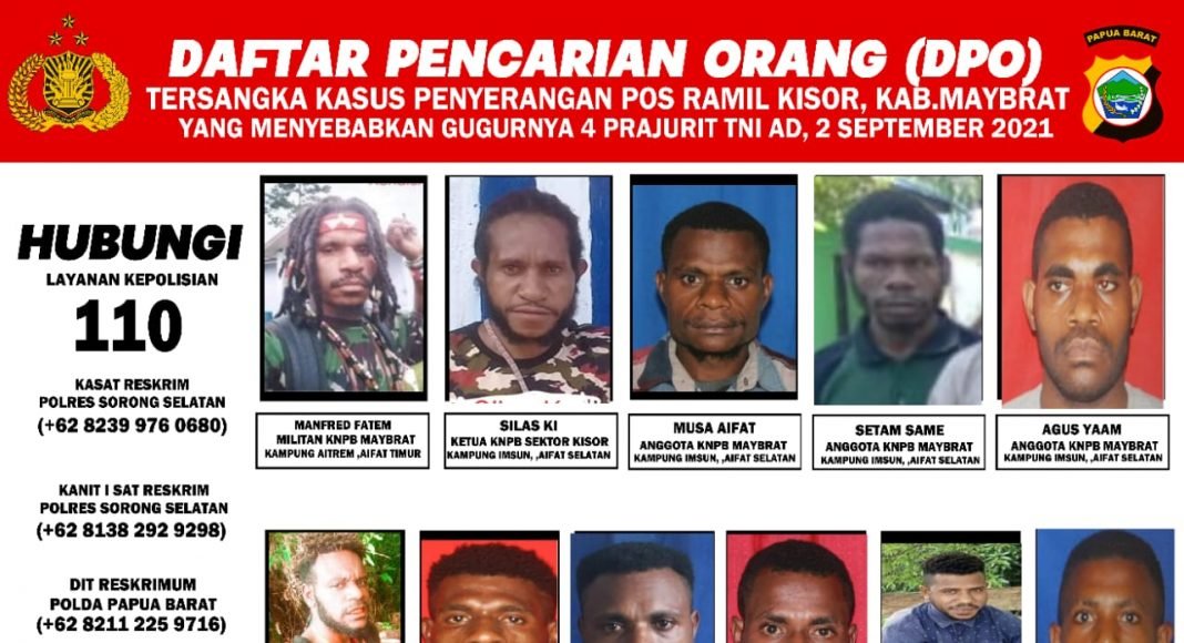 dpo pelaku penyerangan posramil kisor