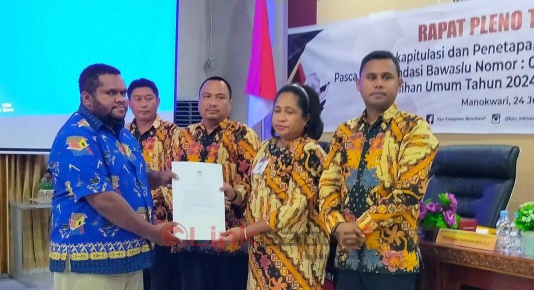 KPU Manokwari kembali menggelar Rapat Pleno Terbuka Rekapitulasi dan Penetapan DPT pemilu 2024 kabupaten Manokwari. Penetapan ulang DPT tersebut berdasarkan rekomendasi Bawaslu