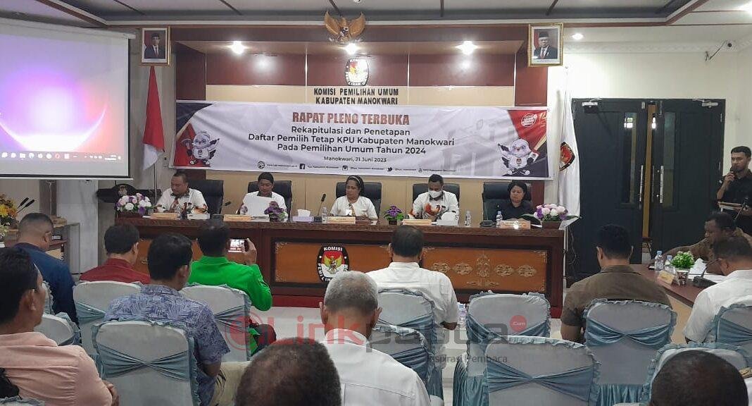 rapat pleno terbuka rekapitulasi dan penetapan DPT Pemilihan Legislatif dan Presiden-Wakil Presiden Tahun 2024