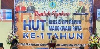 Hadiri HUT Klasis GPI Papua Manokwari Raya, Dominggus Ajak Gereja Dukung Pembangunan