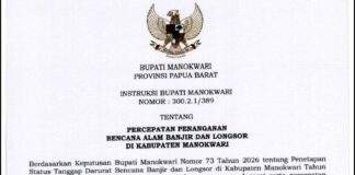 Bupati Terbitkan Instruksi Percepat Penanganan Banjir dan Longsor di Manokwari