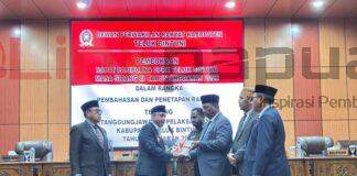Pemkab Bintuni Sampaikan Laporan Pertanggungjawaban APBD 2025, Realisasi Pendapatan Rp2,62 Triliun