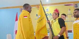 Ananias Indou Nahkodai Golkar Pegaf, Terpilih Aklamasi