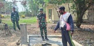 Hari Pertama TMMD Ke-130, Dandim Mansel Tinjau Lokasi Pekerjaan di Yamboi Gunung